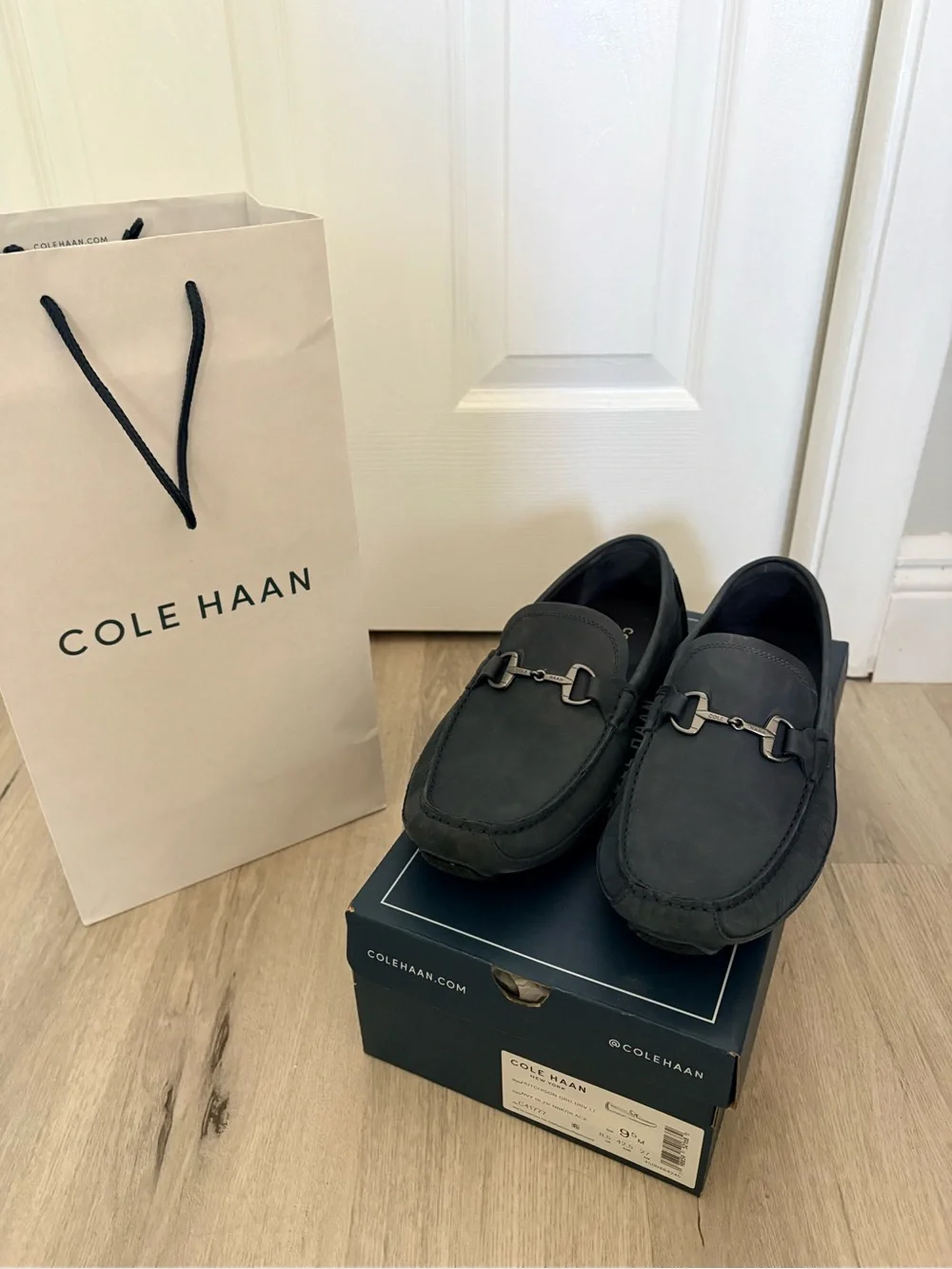 Cole Haan Men’s Navy Nubuck Bit Loafers